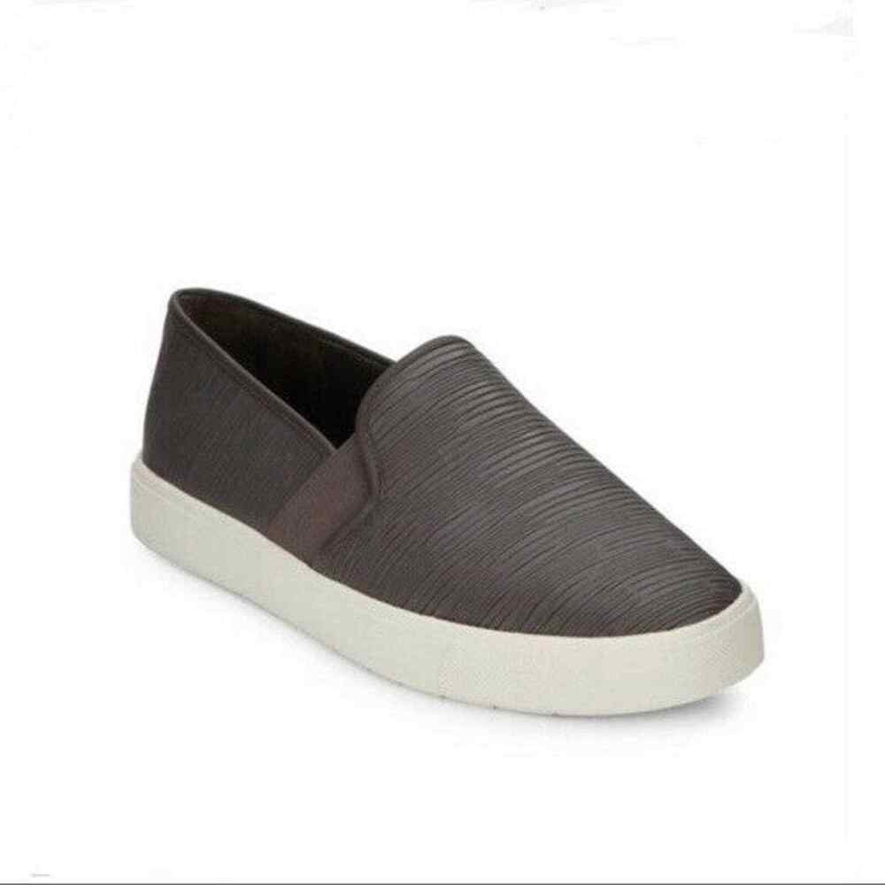 Vince Dark Gray Blair Textured Leather Slip On Sneakers - W7 - Y2K Skater Shoes